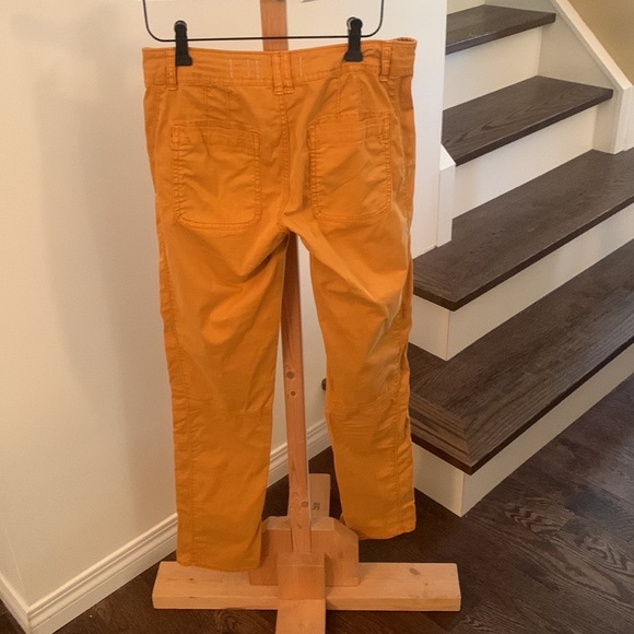 Anthropologie Hei Hei Darby Moto roll up utility chino pants mustard size 25 - Picture 2 of 8